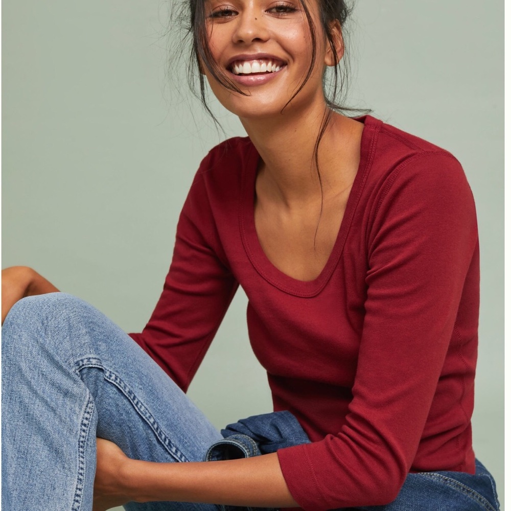 Anthropologie Adalyn Layering Top 3/4 Sleeves
